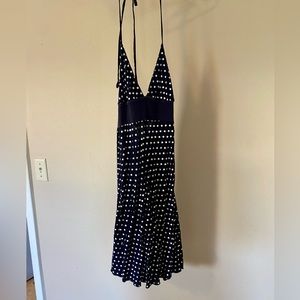 Mini navy blue polka dot dress